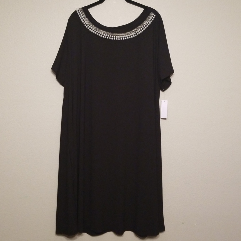 Nwt Simply Emma 3X Black Dress Pearl